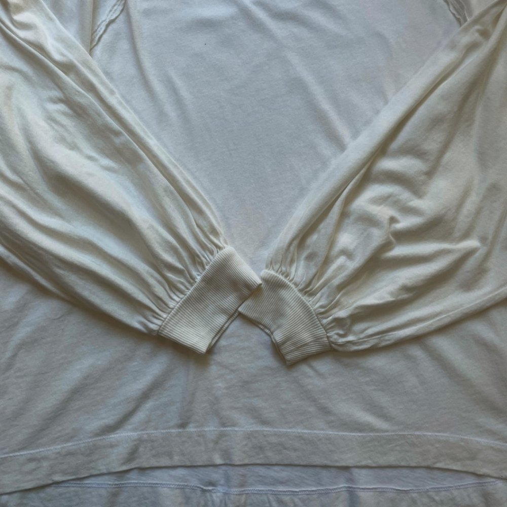 NEW Free People Shes Everything White Solid Puffed Long Sleeve Womens Size M - Picture 10 of 13